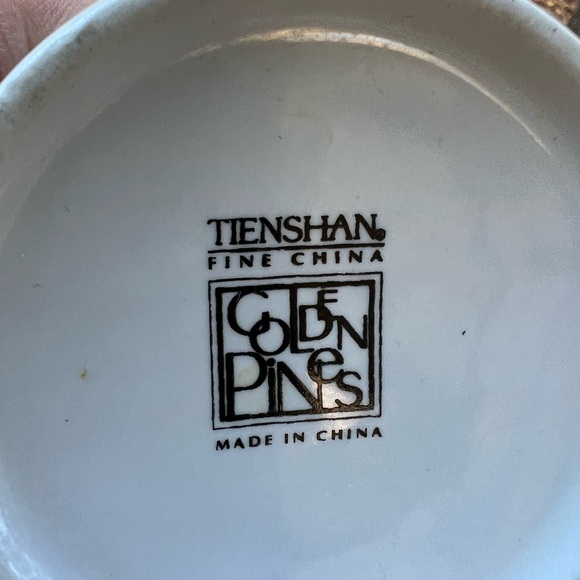 GOLDEN PINES by Tienshan RARE Gold Metallic Christmas Tree Ceramic Mug - Picture 3 of 6